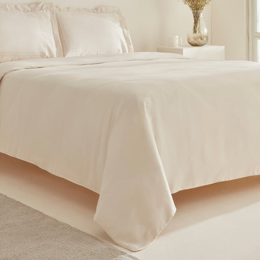 White Collection Felves, 100% Turkish Cotton Duvet Cover Set, Double, Beige