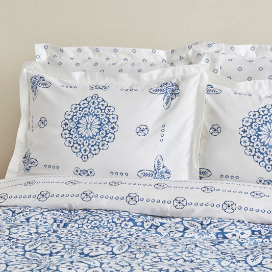 Ida, 100% Turkish Cotton Duvet Cover Set, Double, Blue