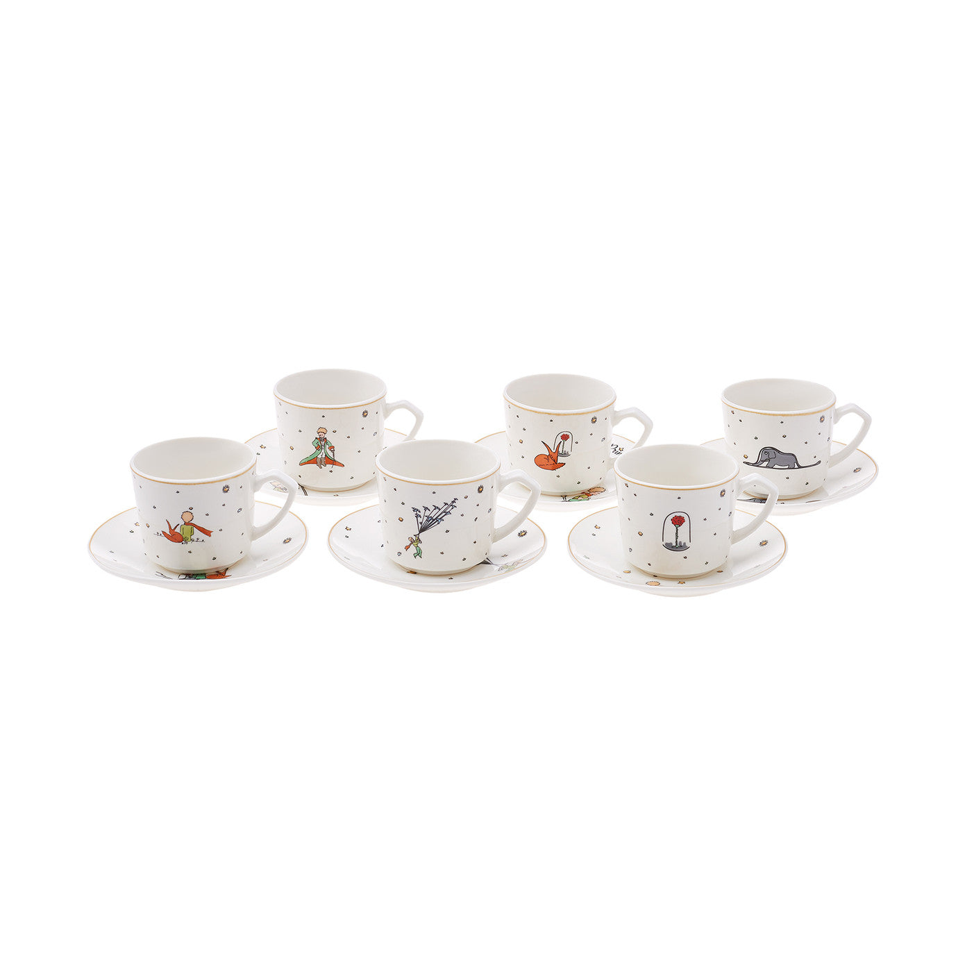 Little Prince, 12 Piese, Set cești de Cafea Turcească pentru 6 persoane, 80ML, Multi