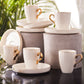 Pippo, 12 Piece Porcelain Espresso Turkish Coffee Cup Set for 6 People, 75ML, White Gold