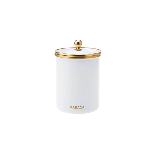 Karaca Troy Storage Jar, 1300ml, White Gold