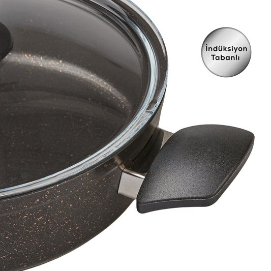 Karaca Biogranit Blackgold New Induction Base 13 Piece Pan Set Non-toxic