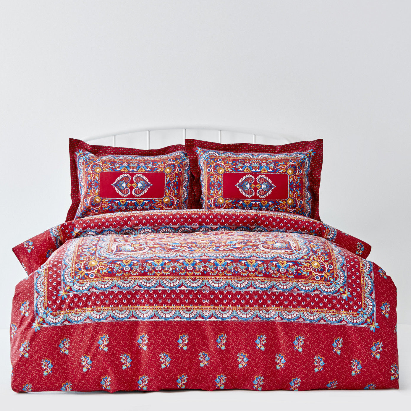 Mihver Pano, 100% Turkish Cotton Duvet Cover Set, Double, Multi