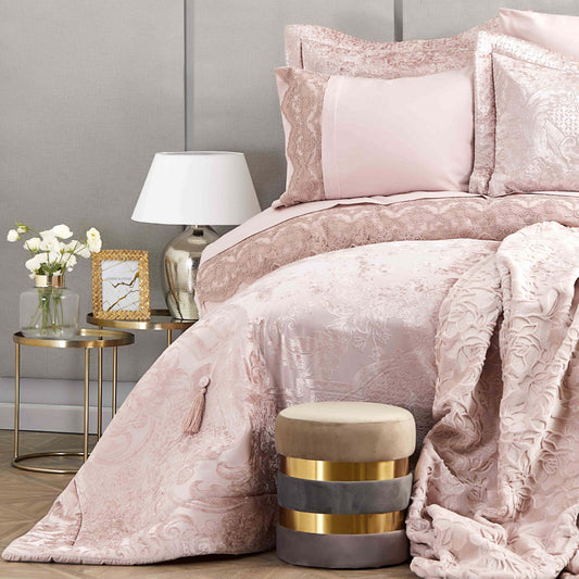 Karaca Home Valeria Best Bedding Set, 8 Piece, Double, Rose Gold