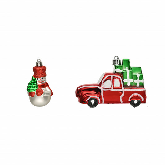 Set de decorațiuni pentru copaci Karaca Home Gift Truck & Snowman 2 piese