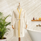 Minka, 100% Cotton Bathrobe, Offwhite Gold