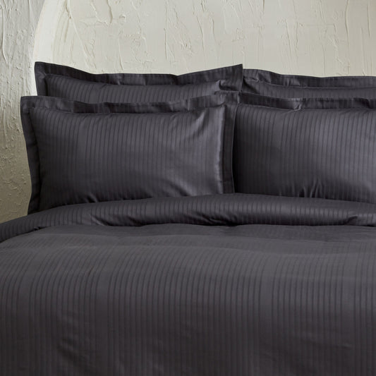 Uniq, 100% Cotton Duvet Cover Set, Double, Anthracite