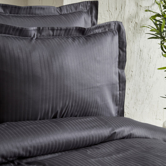 Uniq, 100% Cotton Duvet Cover Set, Double, Anthracite