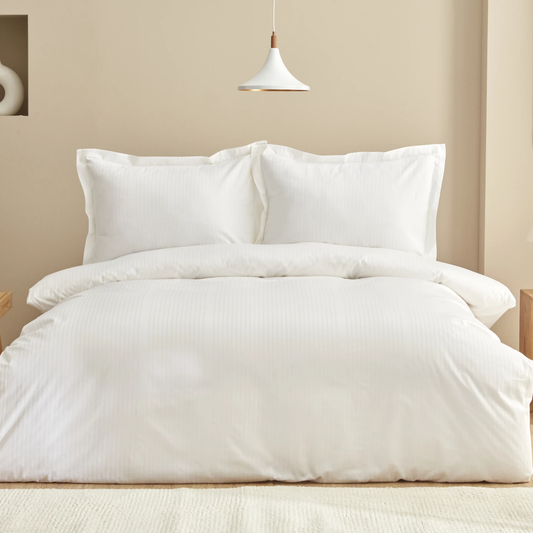 Uniq, 100% Cotton Duvet Cover Set, Single, White