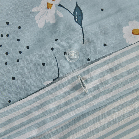 Daisy, 100% Turkish Cotton Duvet Cover Set, Double, Mint