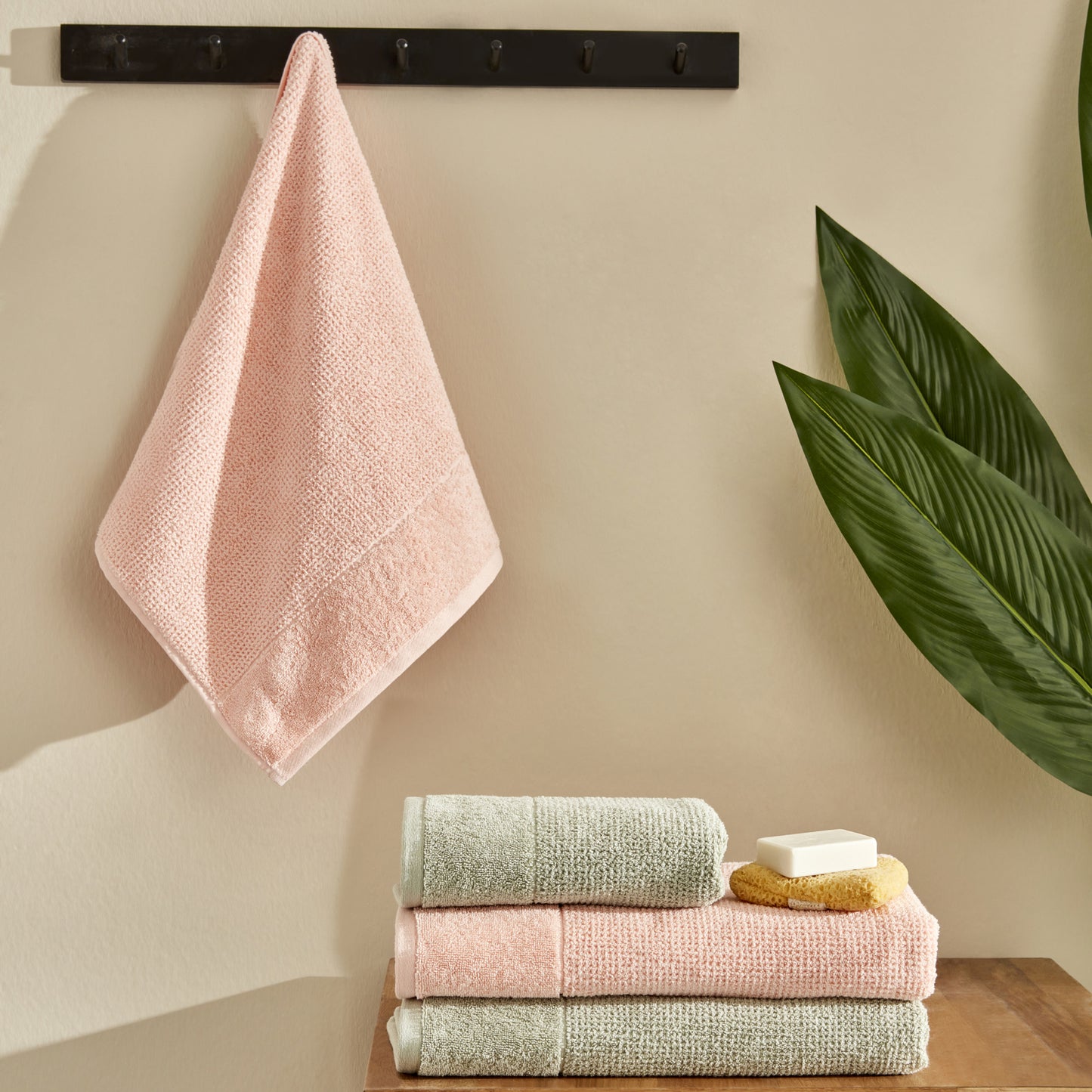 Doana, Towel Set, Sage Salmon