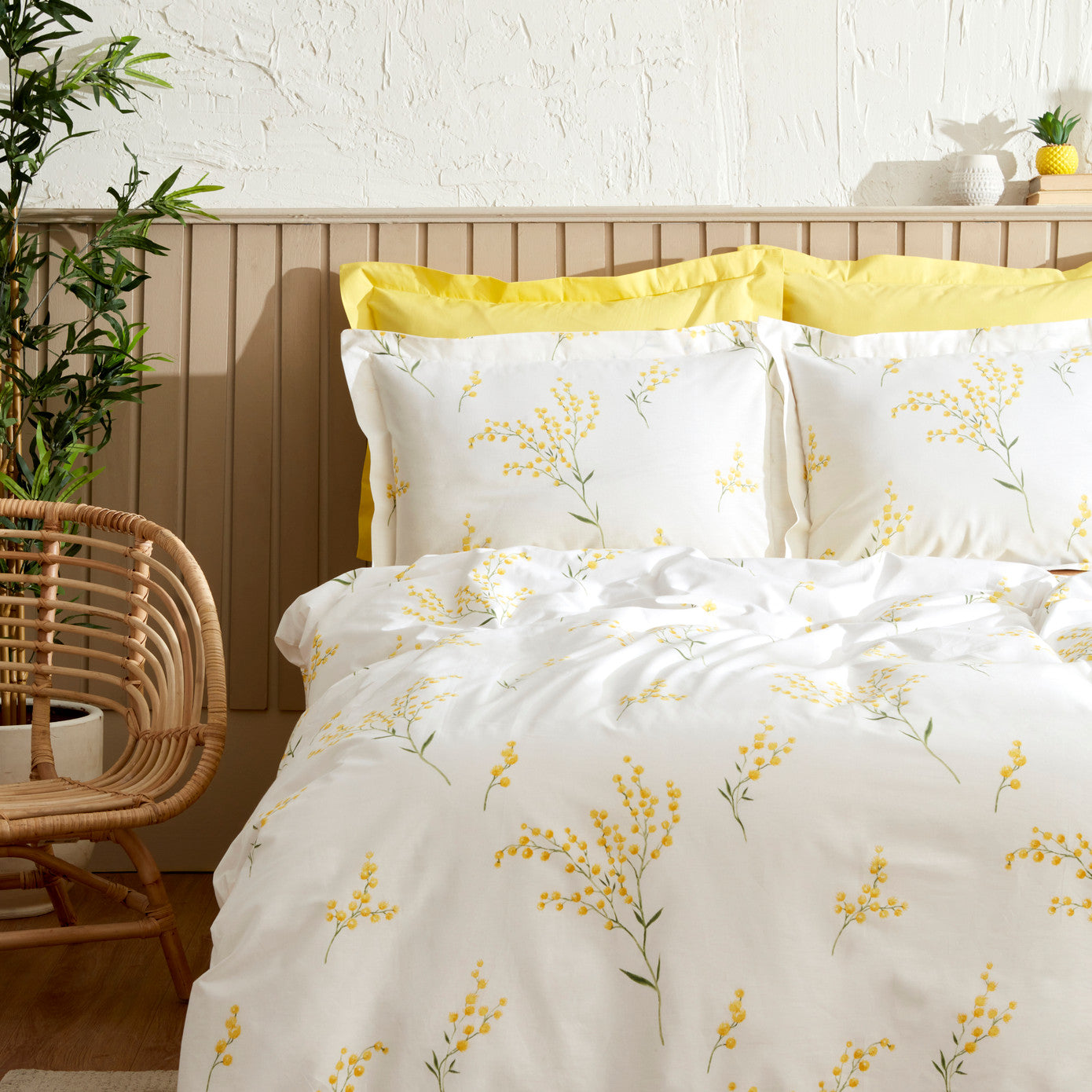 Loretta, 100% Turkish Cotton Duvet Cover Set, Single, Yellow