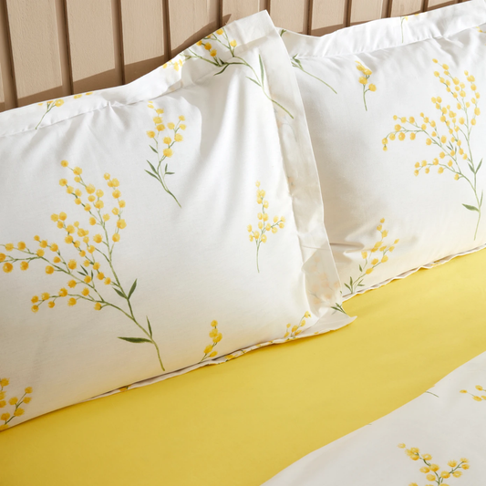 Loretta, 100% Turkish Cotton Duvet Cover Set, Single, Yellow