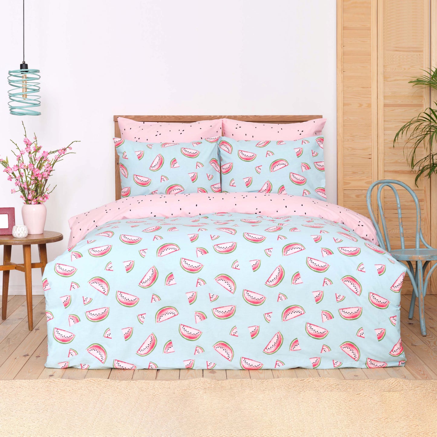 Sarah Anderson Watermelon, 100% Turkish Cotton Duvet Cover Set, Double, Multi