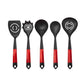 Hardy, 6 Piece Kitchen Utensil Set with Stand, Red Black