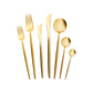 Jupiter, 84 Piece Stainless Steel Cutlery Set for 12 People, Matte Champain Gold