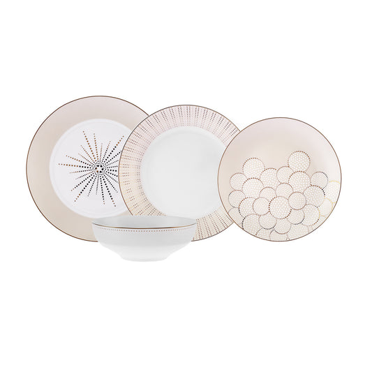 Antares, 24 Piece Porcelain Dinner Set for 6 People