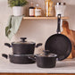 Defne Biogranite, 7 Piece Non-Stick Cookware Set, Black