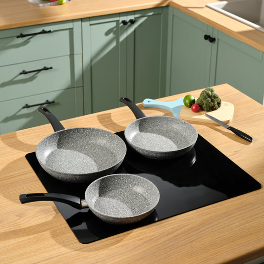 Gris Biogranite, 3 Piece Pan Set, Induction, Grey