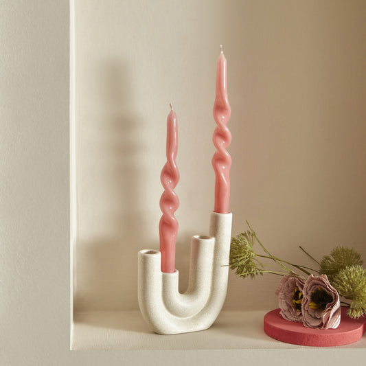 Burgulu, 2 Piece Candle, 24cm, Pink