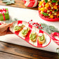 New Year Christmas Candy, Stripe Serving Platter, 28cm, Red