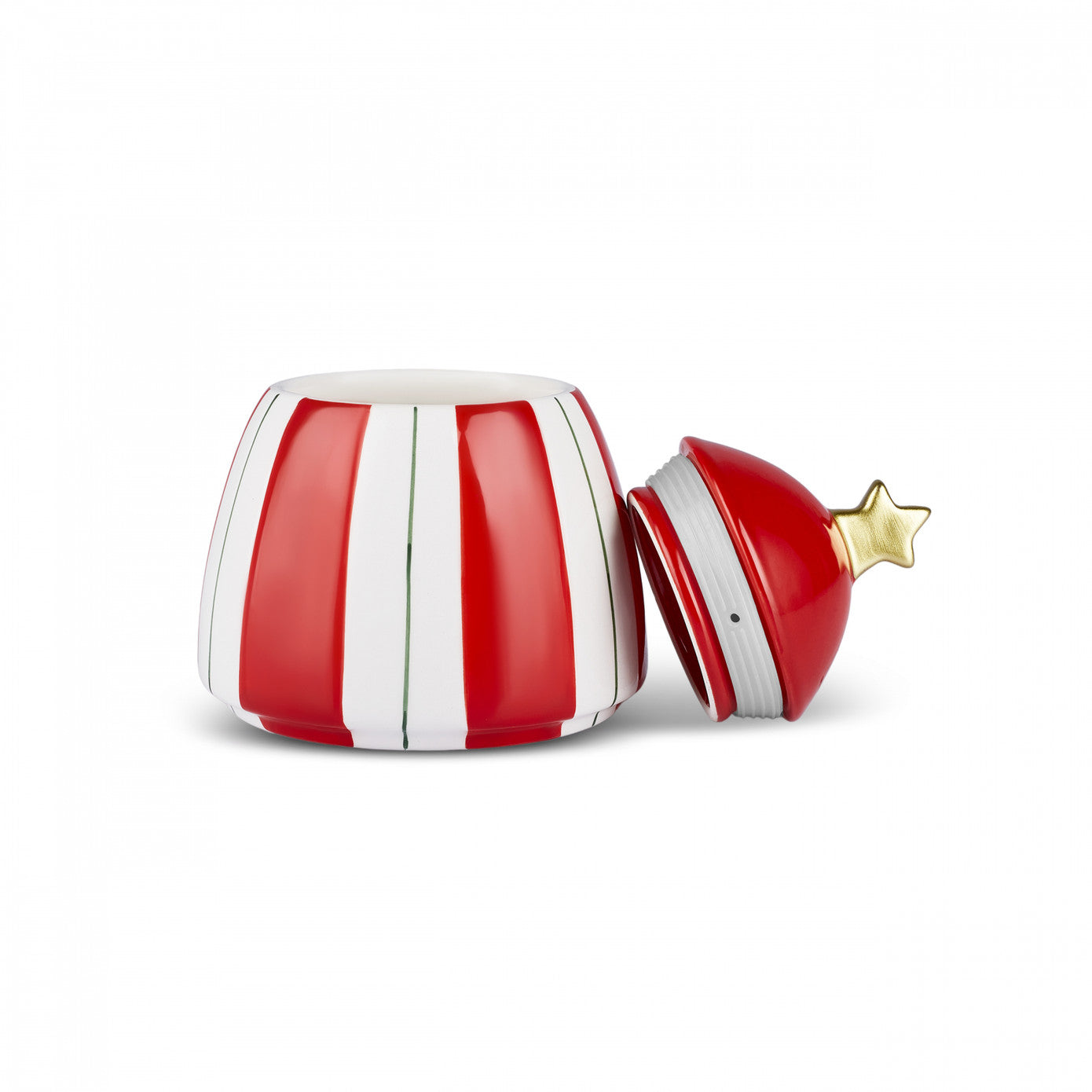 New Year Christmas Candy, Stripe Storage Container, 14cm, Red