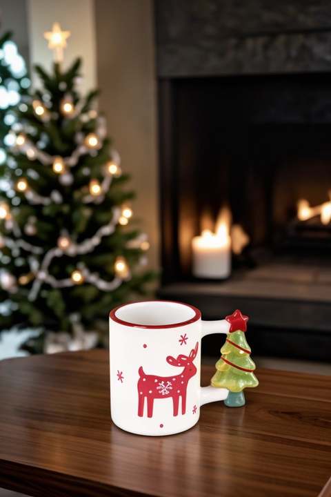 New Year Reindeer, Mug, 300ML, Multi