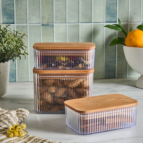 Massimo, 3 Piece Storage Container Set, Wood