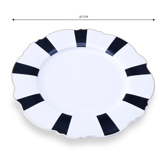 Karaca Romantic Black Line Serving Plate 27 cm