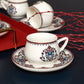 Nakkas, 12 Piece Porcelain Espresso Turkish Coffee Cup Set for 6 People, 100ML, Multi