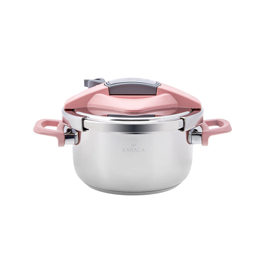 Perfect, 2 Piece Stainless Steel Pressure Cooker Set, Induction, 4L+6L, Pink Silver