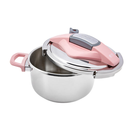 Perfect, 2 Piece Stainless Steel Pressure Cooker Set, Induction, 4L+6L, Pink Silver