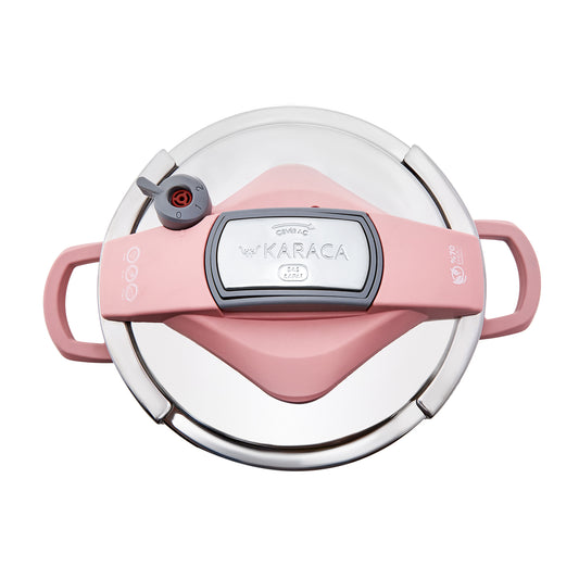 Perfect, 2 Piece Stainless Steel Pressure Cooker Set, Induction, 4L+6L, Pink Silver