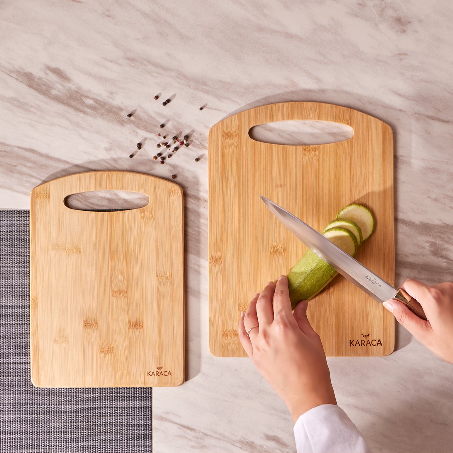 Stark, 2 Piece Bamboo Chopping Board Set, Wood