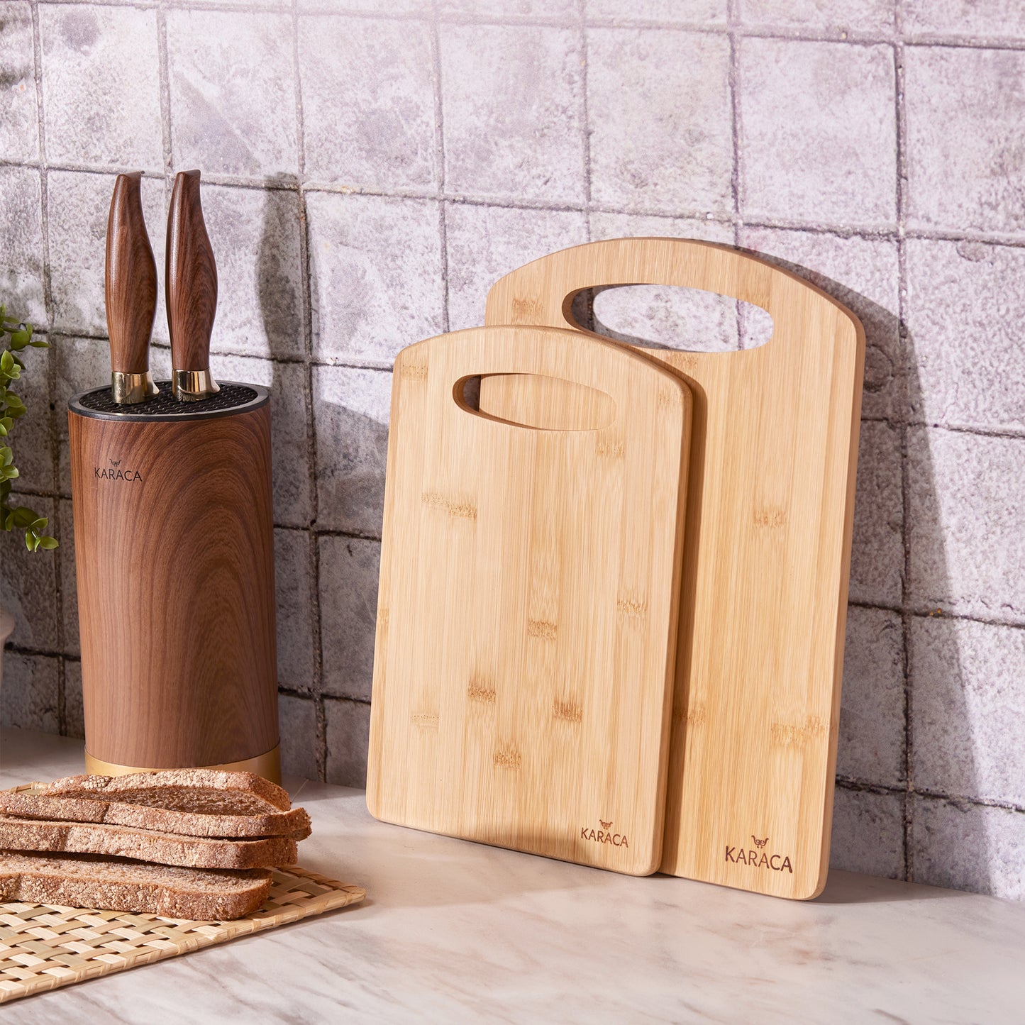 Stark, 2 Piece Bamboo Chopping Board Set, Wood