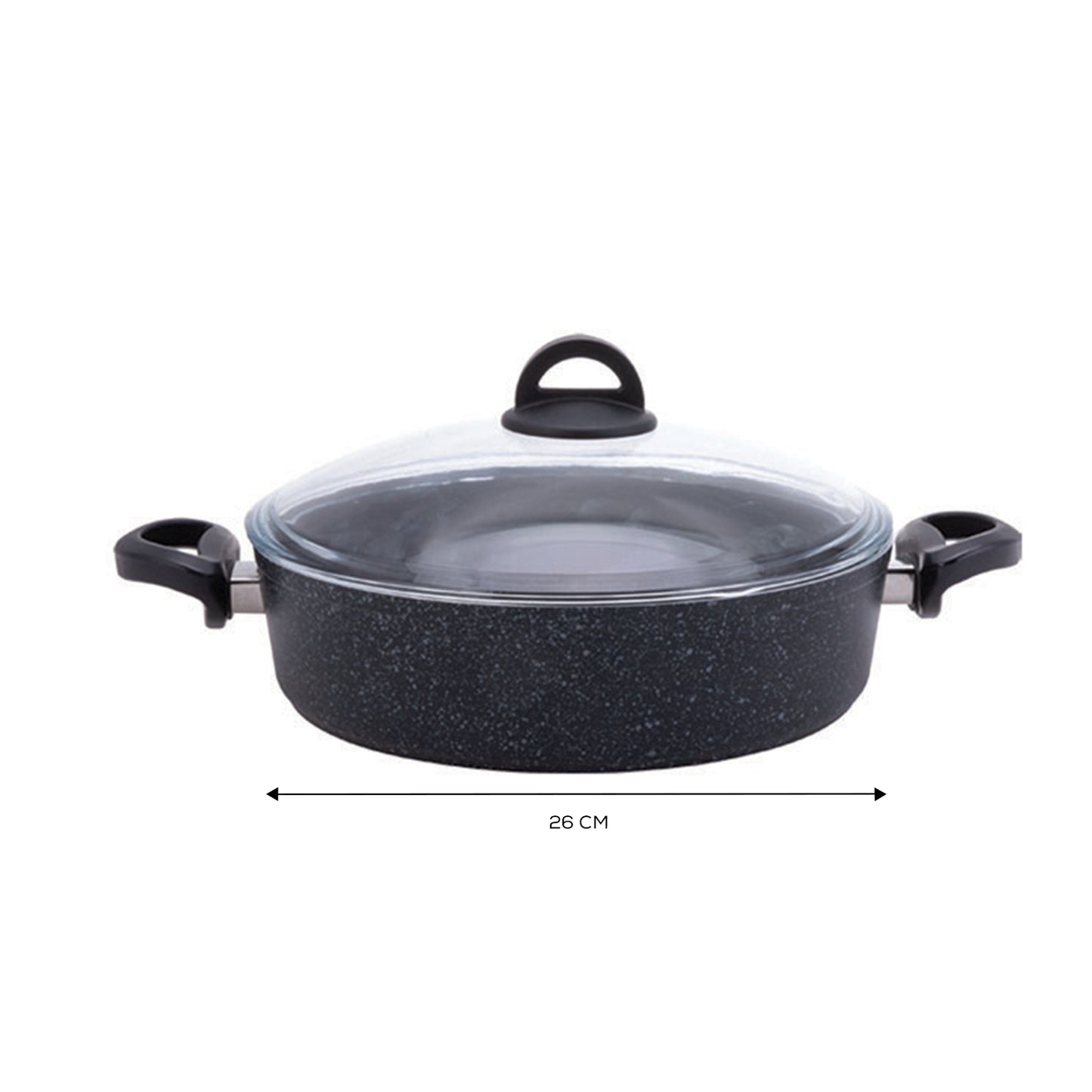 Karaca Dark Stone Biogranite 26cm Saucepan for Aubergine Dishes Non-toxic