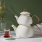 Retro Enamel Teapot Set, Cream