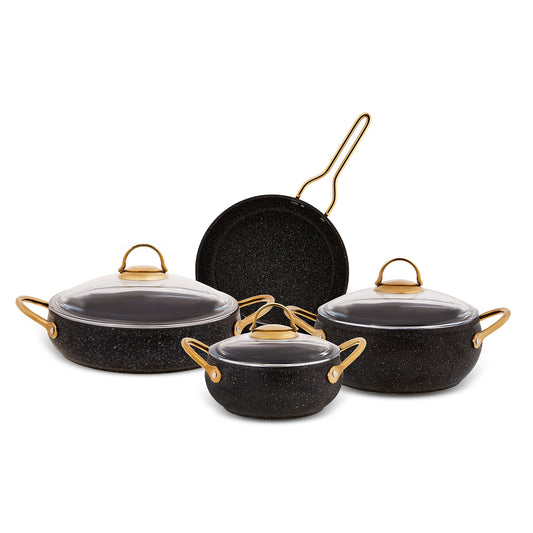 Karaca Avonos Blackgold Bio Granit 7 Pieces Cookware Set