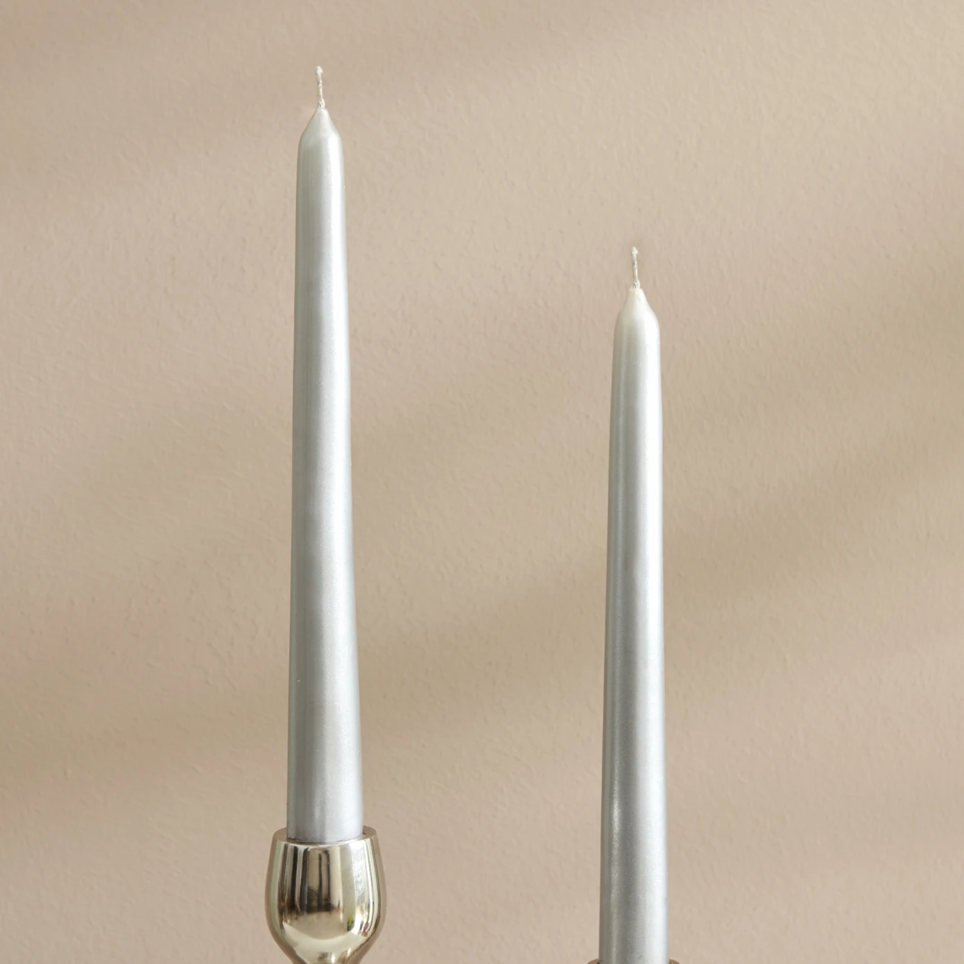 Andy, 2 Piece Candle, 24cm, Silver