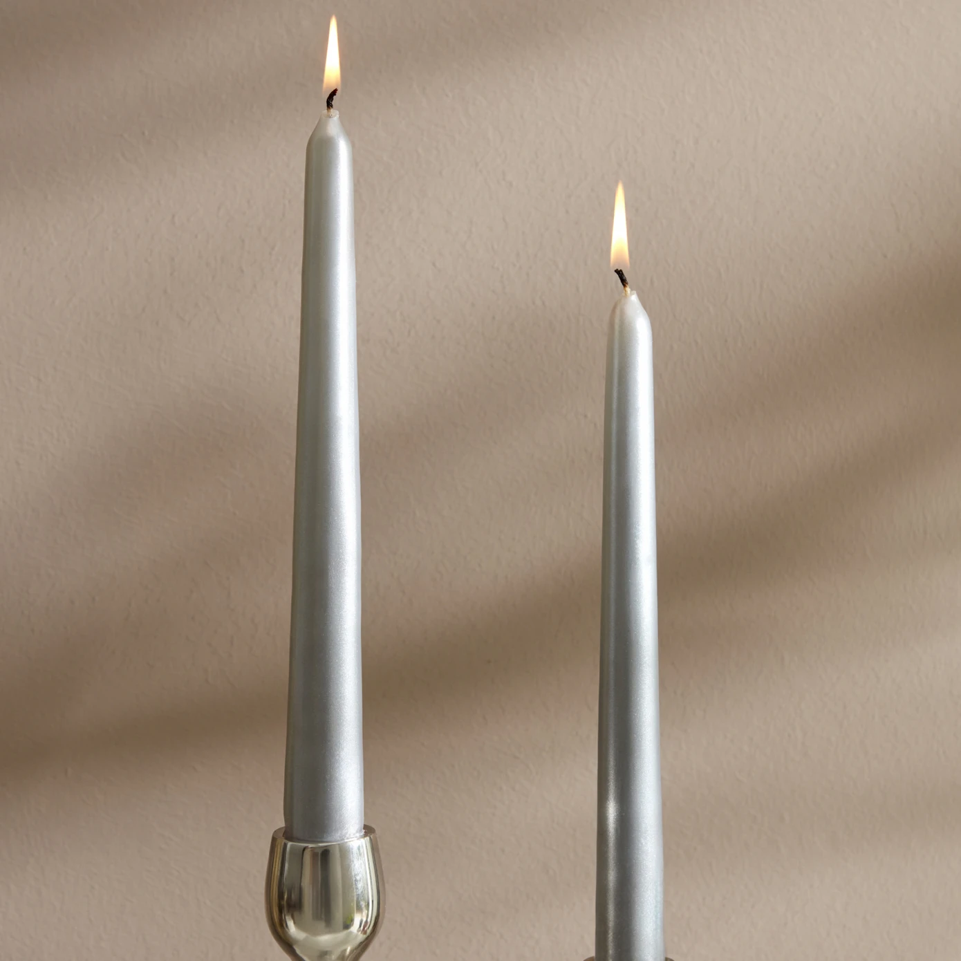 Andy, 2 Piece Candle, 24cm, Silver