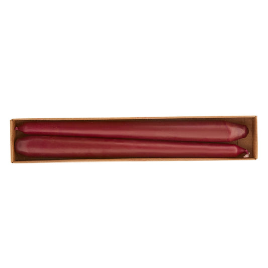 2 Piece Candle, 24cm, Burgundy