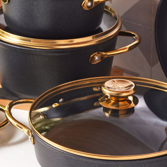 Karaca Bio Diamond Power Gold 8 Piece Cookware Set