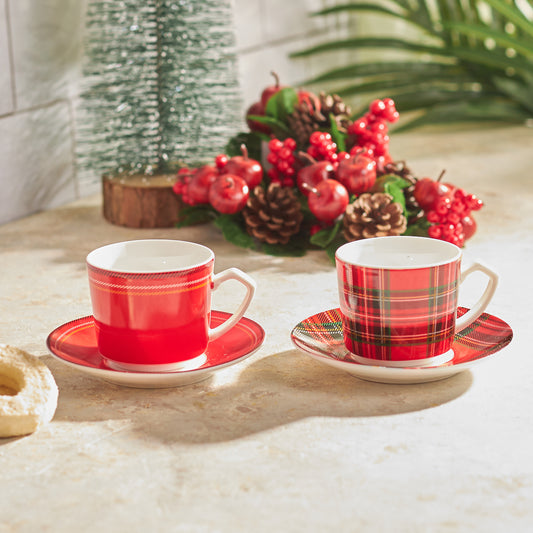 Karaca Plaid Set cești de cafea 80 ml, Pentru 2 persoane