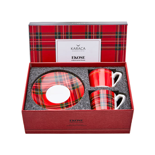 Karaca Plaid Set cești de cafea 80 ml, Pentru 2 persoane