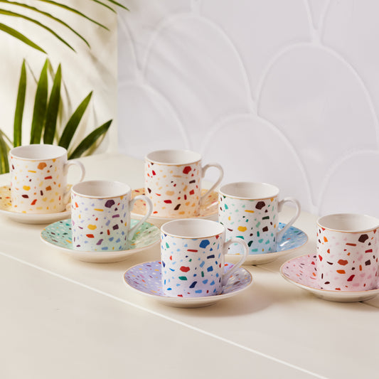 Karaca Terazzo Coffee Cup Set for 6 Person