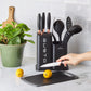 Karaca Gusto Knife, Chopping Board and Kitchen Utensil Set, 12 Piece, Black