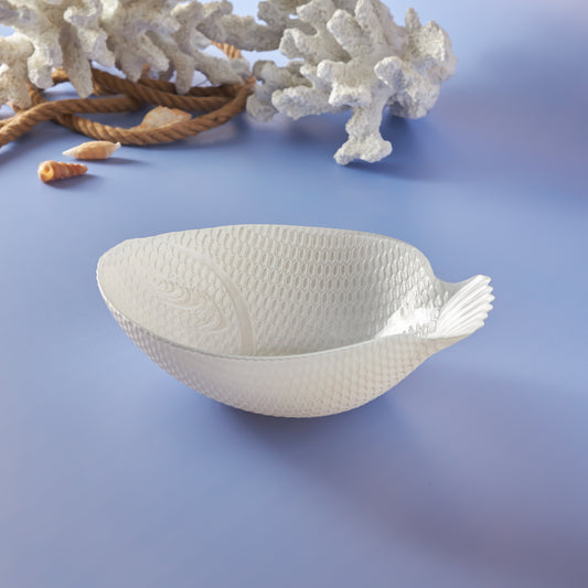 Karaca Aqua Marine Fish White Bowl 24cm