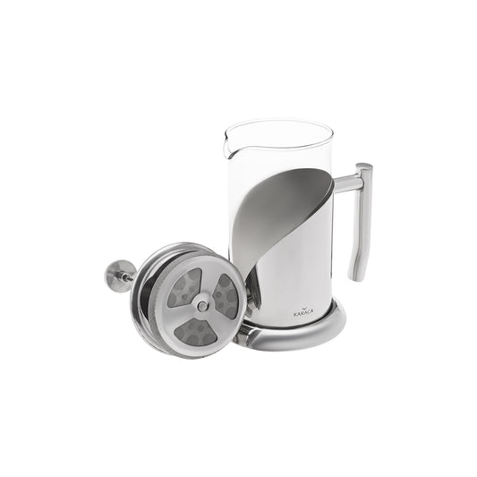 Presă franceză inox din sticlă borosilicată Karaca, 1000 ml, argintiu transparent