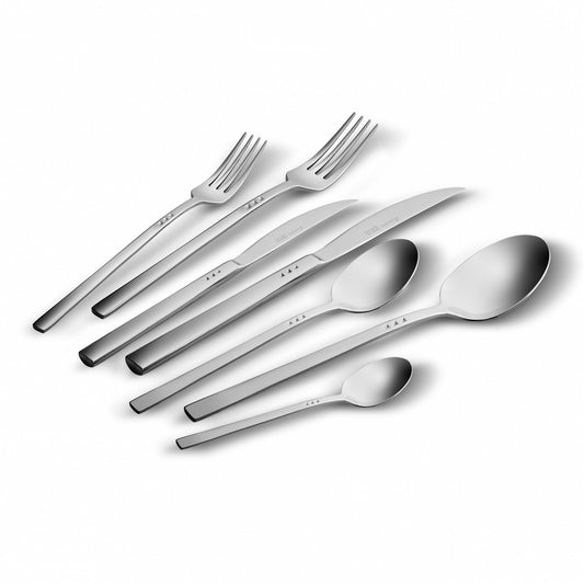 New All Star, 84 Piece Stainless Steel Cutlery Set for 12 People, Silver