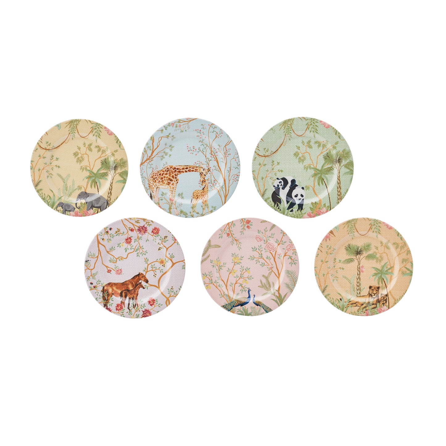 Karaca, Lavinya Set 6 farfurii pentru prajituri 19 cm, Ceramica, Multicolor